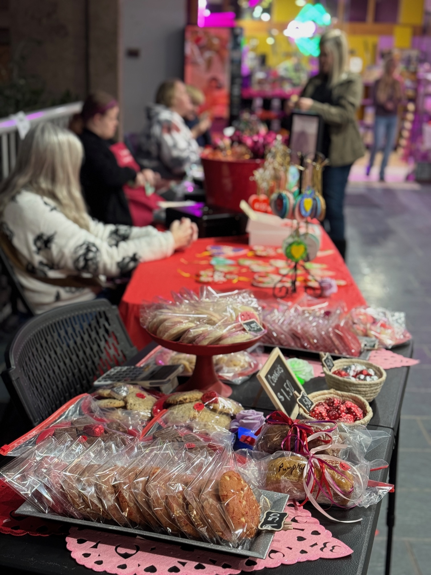 A view of the tables during our fundraiser from the end.